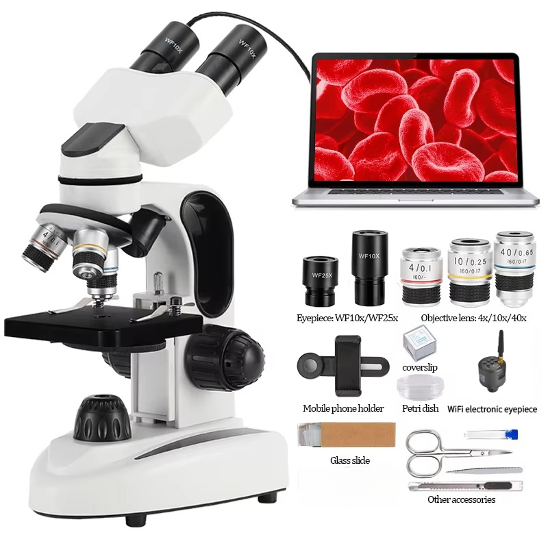 Microscope Compound 40X - Microscope binoculaire composé 40X-1000X avec double